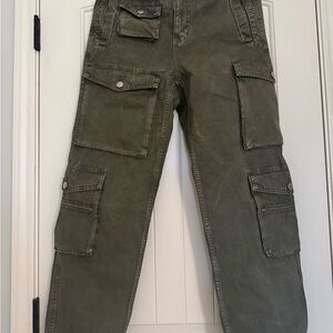 Zara Olive Cargo Jeans